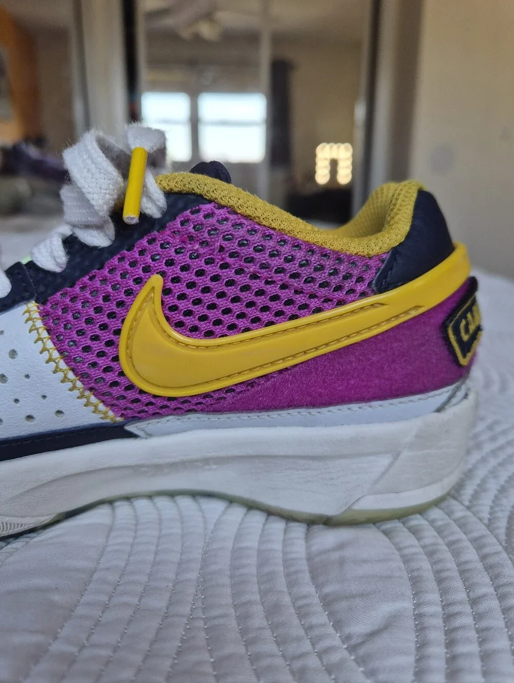 VGUC Nike Ja 1 SE Camp Ja Basketball Shoes size 1 University Gold Hyper Violet